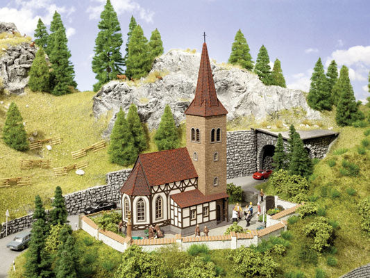 Noch Gmbh 63906 St. George Church w/Bell Sound Unit -- Laser-Cut Kit - 3-9/16 x 1-7/8 x 5-3/8"  9 x 4.8 x 13.7cm, N