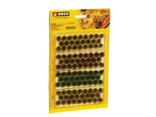 Noch Gmbh 7005 Grass Tufts XL -- Beige-Green, Dark Green, Brown 3/8" 9mm Fibers pkg(104), All Scales