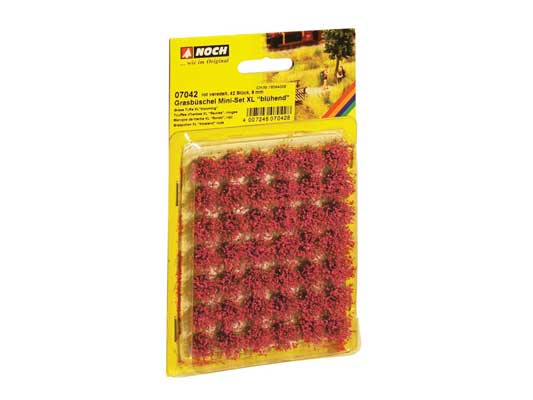 Noch Gmbh 7042 Grass Tufts XL -- Blooming Red Flowers 3/8" 9mm Fiber Tufts pkg(42), All Scales