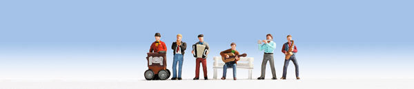 Noch Gmbh 12820 Street Musicians Sound Scene w/Speaker & Figures -- Music Sounds & 6 Musicians, HO