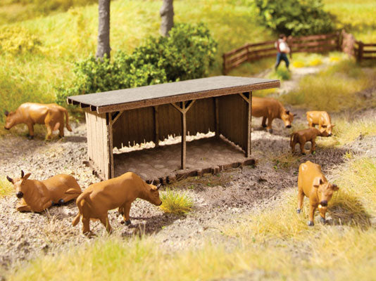 Noch Gmbh 14679 Cattle Shelter -- Laser-Cut Kit, N