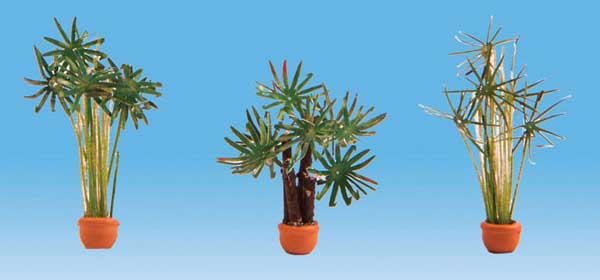 Noch Gmbh 14024 Potted Palm Trees -- pkg(3), HO