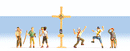Noch Gmbh 15874 Recreation & Sports - Mountain Hikers with a Crucifix pkg(6), HO