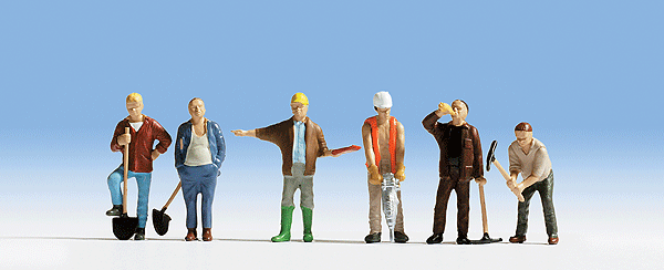 Noch Gmbh 15110 Construction Workers -- pkg(6), HO