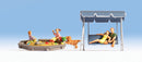 Noch Gmbh 36590 Parents & Children w/Sandbox & Swing -- pkg(5), N