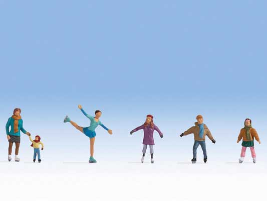 Noch Gmbh 36824 Ice Skaters -- pkg(6), HO