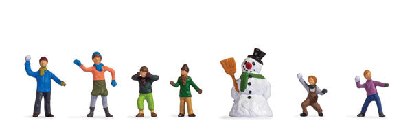 Noch Gmbh 36821 Children in the Snow -- 6 Kids, Snowman, N