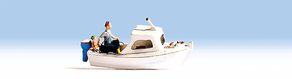 Noch Gmbh 37822 Fishing Boat w/Figures - Assembled, N