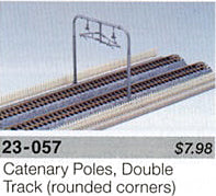 Kato N Scale Unitrack 23057 - Catenary Poles, Double Track Plate [11 pcs] - Bases not included.