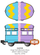 Bachmann 23702 Eggliner - 3-Rail - Conventional AC -- Easter (blue, lavender, yellow), O Gauge