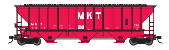 Trainworx 24472 Pullman Standard PS2CD 4427 cu. ft. High side covered hopper, MKT As Delivered (Red)- Random Car