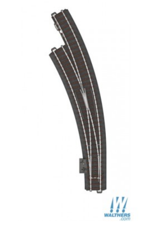 Marklin, Inc 441-24771 C-Track -- Wide Radius Curved Turnout - 20 1/4" 515mm - Left Hand, HO