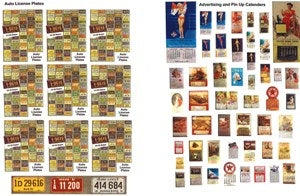 JL Innovative Design 249 Vintage Calenders/Auto Licensse Plates 1930s-50s, HO Scale