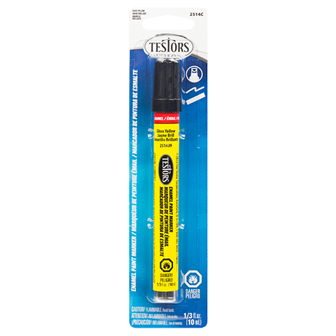 Testors 2514C Enamel Markers 1/3 fl. oz. Carded Markers - Yellow