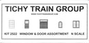 Tichy Train Group 2522 80-Piece Window & Door Assortment, N Scale