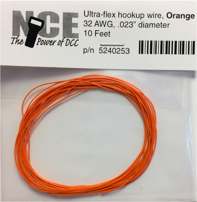 NCE 253 Orange Ultraflex wire, 32AWG, 10 feet