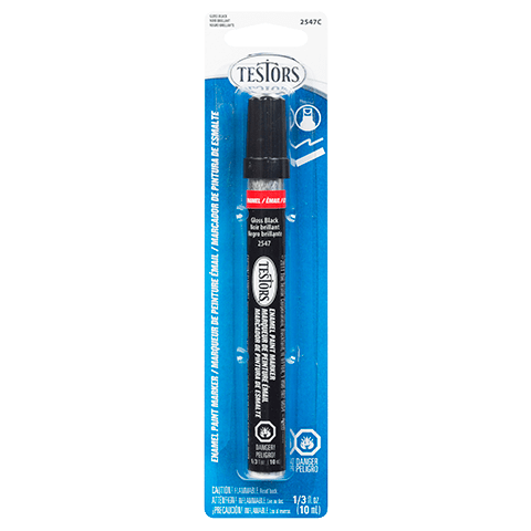 Testors 2547C Enamel Markers 1/3 fl. oz. Carded Markers - Black