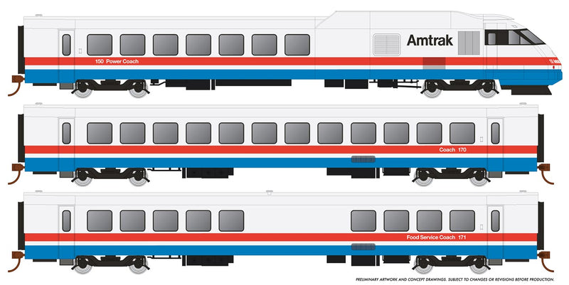 Rapido 25502 HO Scale RTL Turboliner - Set #3 - Phase III Early #154, 176, 177, 178, 155 (DCC/Sound)