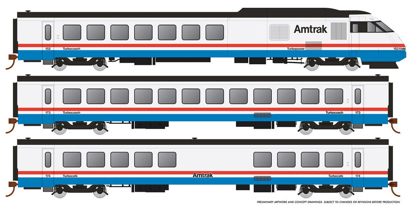 Rapido 25504 HO Scale RTL Turboliner - Set #4 - Phase III Late #156, 179, 180, 181, 157 (DCC/Sound)