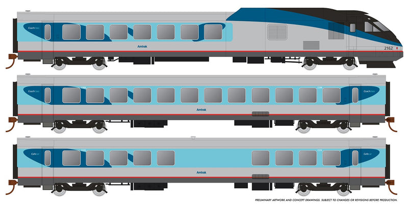 Rapido 25505 HO Scale RTL Turboliner - Set #5 - Phase V #2141, 2288, 2374, 2284, 2162 (DCC/Sound)