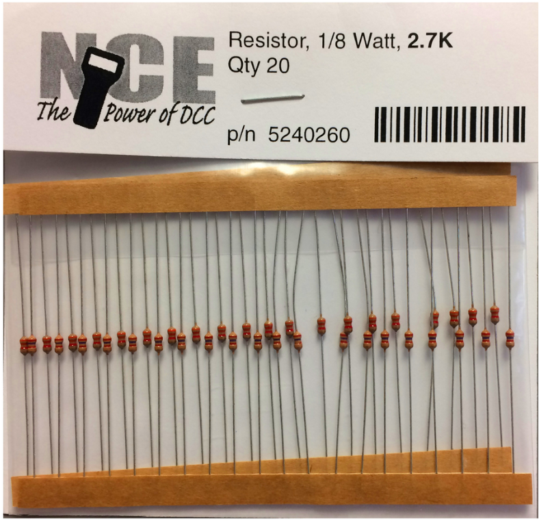 NCE 260 2700 OHM RESISTOR 1/8watt 20pc