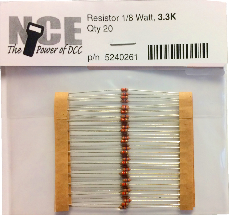 NCE 261 3300 OHM RESISTOR 1/8watt 20pc