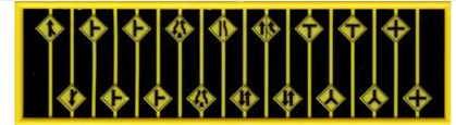 Tichy Train Group 2617  ROAD PATH WARNING SIGNS 18pc, N Scale