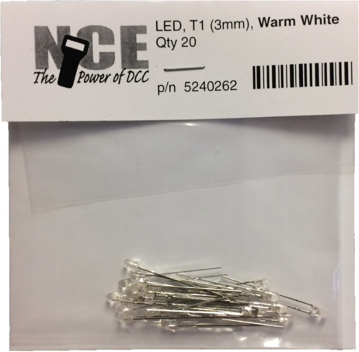 NCE 262 WARM Wht LED 3mm 20pc