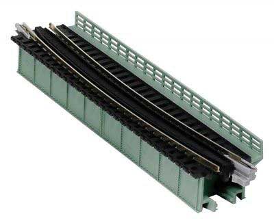 Kato Unitrack 20-472 Single-Track Curved Deck-Girder Bridge, Code 80 Track - Assembled - Unitrack -- 19" 481mm Radius, 15 Degrees (gray), N Scale