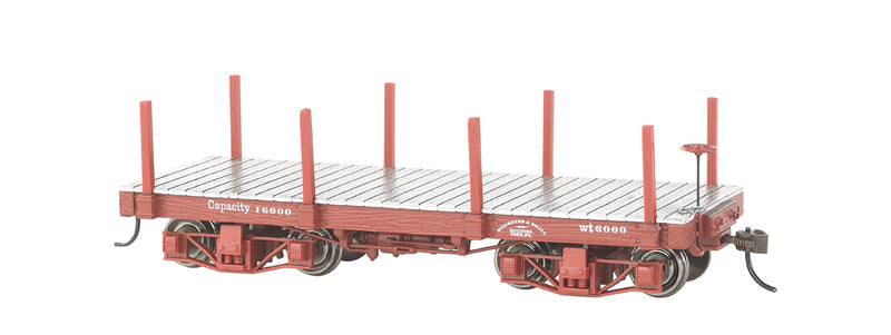 Bachmann 26511 18 ft. Flat Car - Oxide Red, Data Only (2 per box) - On30 Scale