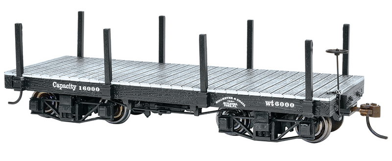 Bachmann 26512 18 ft. Flat Car - Black, Data Only (2 per box), On30