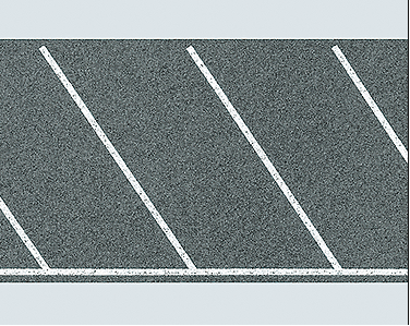 Faller Gmbh 170634 Diagonal Parking Space Sheet w/Markings -- 39-3/8 x 2-3/8"  100 x 6cm, HO Scale