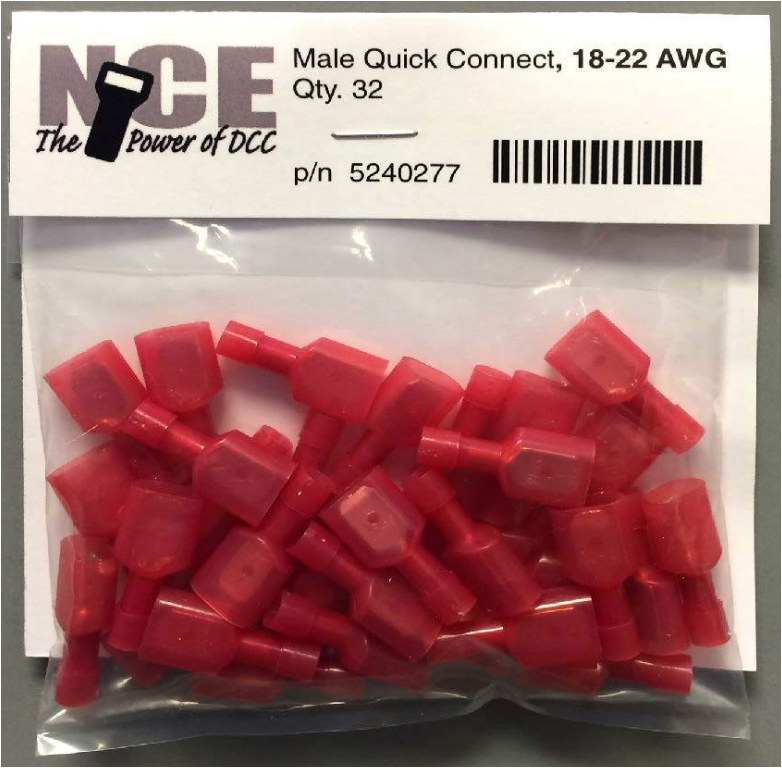 NCE 277 18-22 AWG MALE Qk Conn Red 32awg