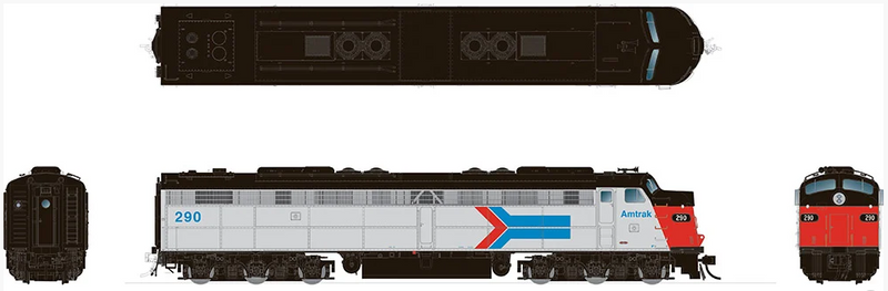 Rapido 28503 HO EMD E8A (DC/DCC/Sound): Amtrak - Phase 1: