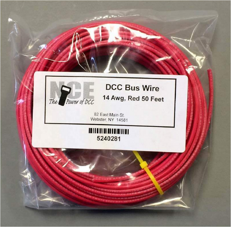 NCE 281 14 AWG DCC MAIN BUS WIRE Red 50 Feet