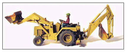 GHQ 284-61010 Construction Equipment (Unpainted Metal Kit) -- 310 A Backhoe w/Operator Figure, HO