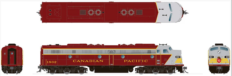 Rapido 28511 HO EMD E8A (DC/DCC/Sound): Canadian Pacific - Early Maroon: