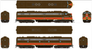 Rapido 28525 EMD E8 A-B Set - Sound and DCC -- Illinois Central 4030, 4105 (brown, orange, green Diamond Logo), HO