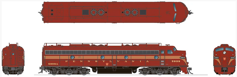 Rapido 28531 HO EMD E8A (DC/DCC/Sound): Pennsylvania - 5 Stripe Scheme: