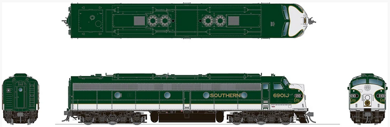 Rapido 28534 HO EMD E8A (DC/DCC/Sound): Southern - Crescent Scheme: