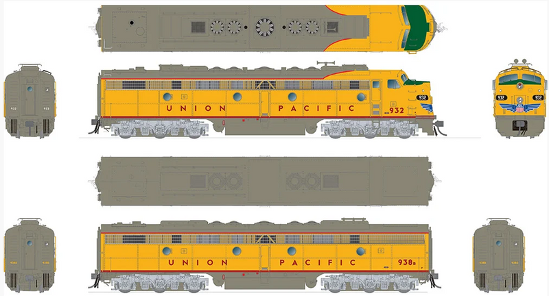 Rapido 28041 HO EMD E8A + E8B (DC/Silent): Union Pacific: #940 + #941B