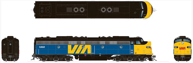 Rapido 28543 HO EMD E8A (DC/DCC/Sound): VIA Rail Canada: