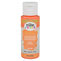 Testors 297504 Acrylic 2 oz. Craft Paint Fluorescent Orange