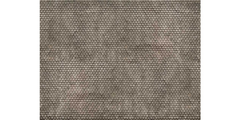 Noch Gmbh & Co 56691 3-D Printed Cardstock Texture Sheet -- Weathered Beavertail Tile 9-13/16 x 4-15/16"  25 x 12.5cm, HO Scale