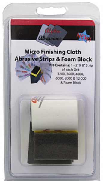 Flex-I-File 3000 Micro Finishing Cloth Abrasive Strips with Foam Block