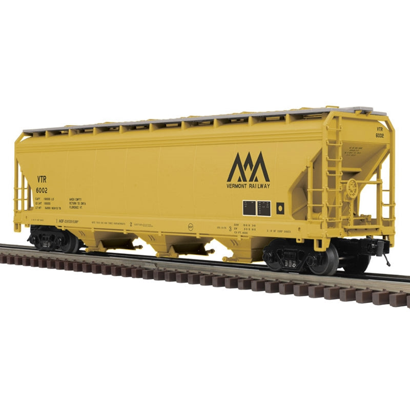 Atlas 3009960 3RL ATLAS PREMIER O 3-BAY CENTERFLOW HOPPER VERMONT RAILWAY 6002, 6006 (YELLOW/BLACK), O Scale