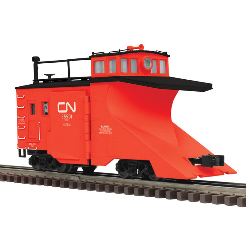 Atlas 3009970 3RL ATLAS PREMIER O SNOW PLOW CANADIAN NATIONAL 55501, 55436 (RED/WHITE), O Scale