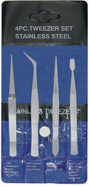 Excel Tools 30416 4pc TWEEZERS POUCH SET