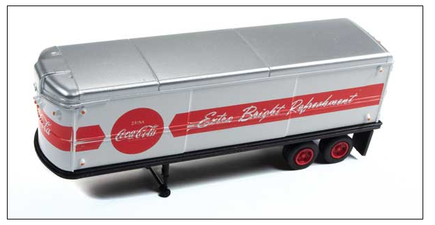 CMW 31182 1940s-1960s 32' AeroVan Single Tandem Trailer - Assembled - Mini Metals -- Coca-Cola, HO