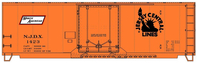 Accurail 3137 40' Insulated Steel Boxcar Jersey Central Lines Built '32/'56, HO